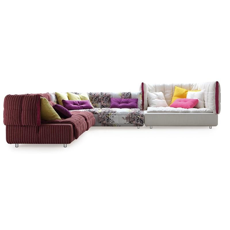 High-End Feather Down Filling Modern Couch Special Back Lounge Sofas U Shape Modular Living Room Sofas for Villa Projects