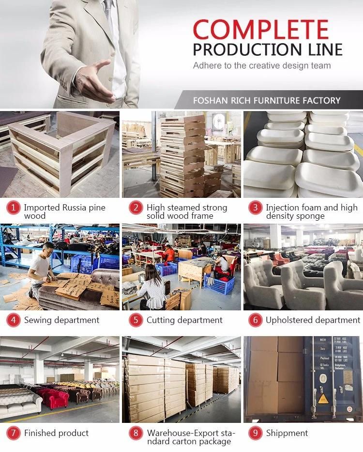 European Big Size Factory Direct Sale Fabric Linen Leisure Sofa Couch Set
