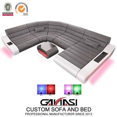 Euro Modern Furniture Living Room Sofa with Smart Light