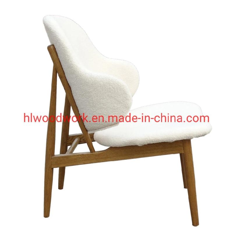 White Teddy Velvet Oak Wood Frame Chair Coffee Shop Chair Wooden Chair Lounge Sofa Magnate Chair Armchair