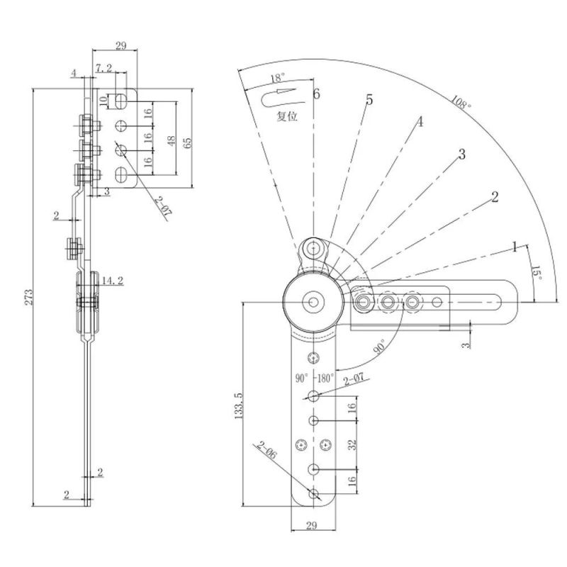 Sofa fittings adjustable sofa ratchet with 6 steps