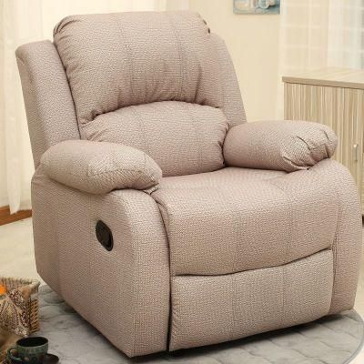 Comfortable and Soft Fabric Sofa Home Furniture Manual Recliner Sofa Elegant Needle Stitch Living Room Sofa Functional Office Chair