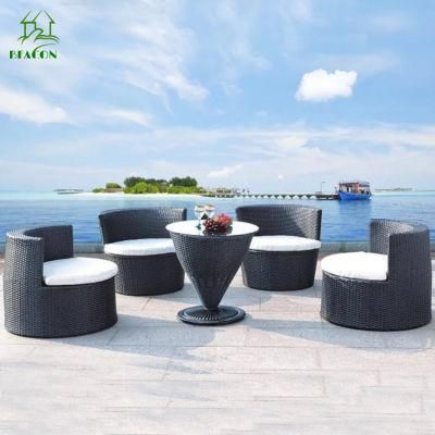 Modern Leisure Outdoor Garden Patio Restaurant Home Living Room Wooden Table Wicker Rattan Sofa Set