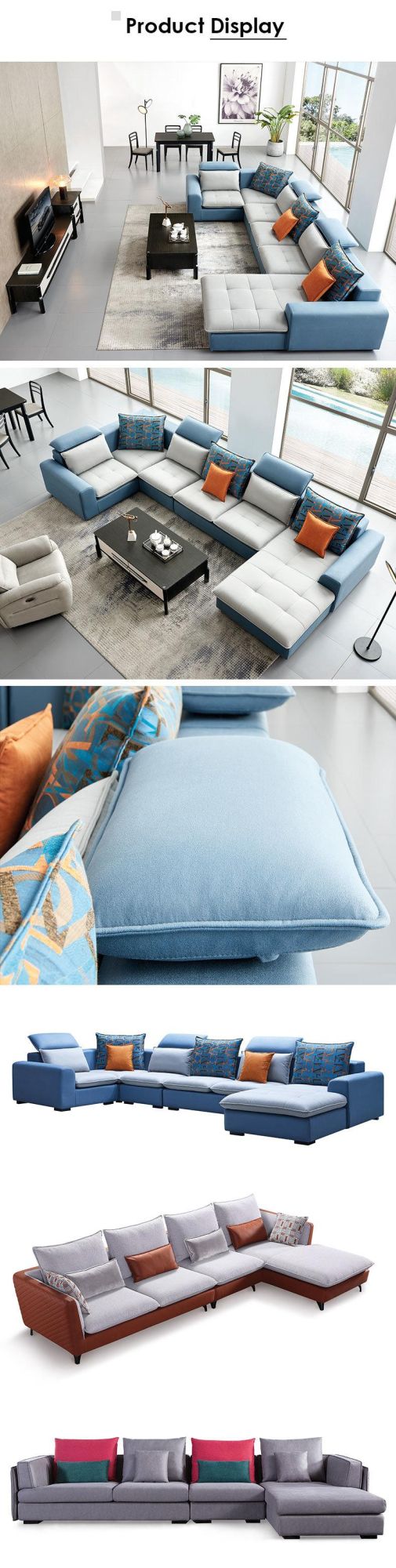 Modern European Style Living Room Furniture Leathaire Sofa