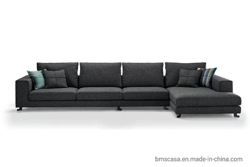 Contemporary Leisure Black Sectional Sofa for Apartment