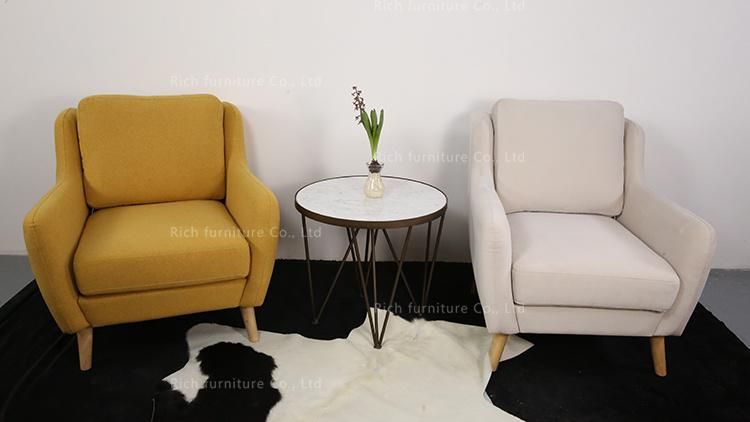 Simple Style Light Luxury Single Sofa Chair Dark Green Fabric Covers Leisure Sofa Hotel Restaurant Used Armrest Sofa