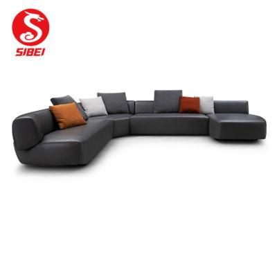 Customized 3 Seater Sofa Set Living Room Sofas Bedroom Furniture Modern Design Air Leather Sofa