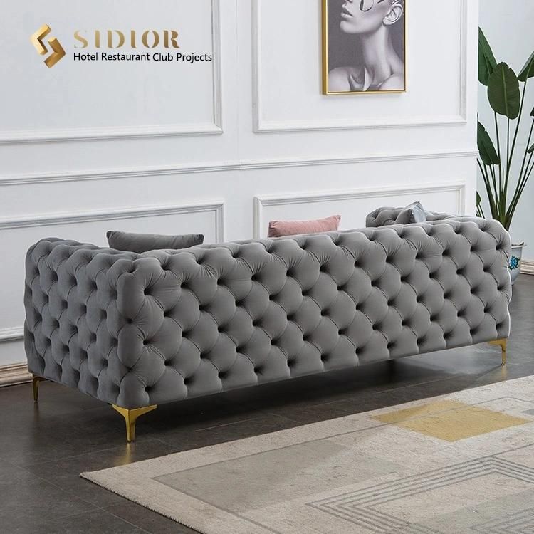 Light Luxury Fabric/PU Leather Upholstery Sofa for Home Hotel Living Room