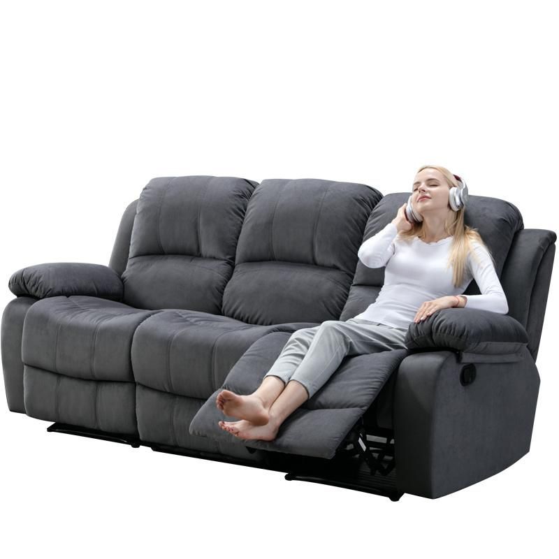 Top Grain Genuine Leather Comfortable Adjustable Headrest Home Cinema Sofa