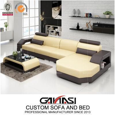 L Shape Simple Design Dubai Leather Sofa Furniture G8001C
