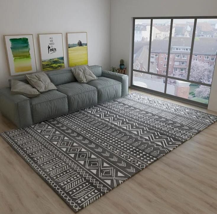 Modern Cotton Linen Bohemian Simple Carpet for Living Room, Tea Table Blanket, Sofa, Bedroom, Home Floor Mat