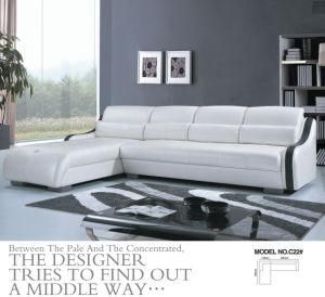 White Color Modern Sofa, Living Room Leather Sofa (C22)
