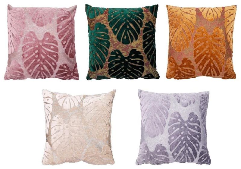 Cut Velvet Polyester Sofa Pillows Color Pillows Home Decorative Cushions