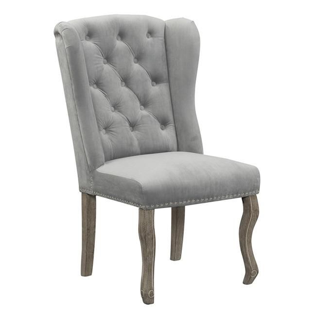 Modern Hot Sale Simple Wood Stool Suede Leisure Sofa Furniture Chair Blue