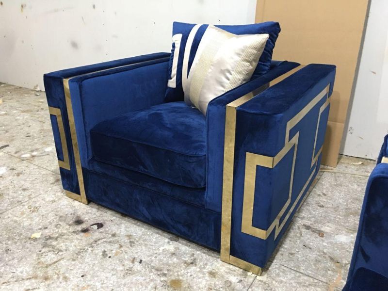 Stainless Metal Frame Fabric Sofa