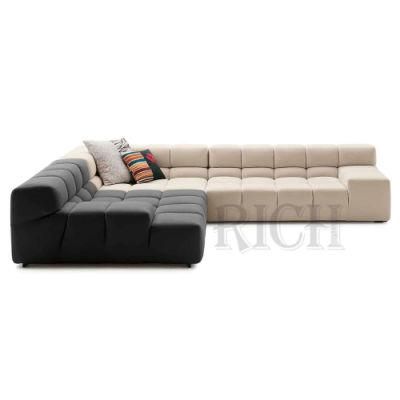 Contrasting Color Fabric Lounge Sofa Sectional L Shaped Living Room Large Corner Sofa