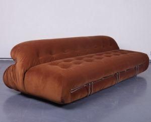 MID Century Vintage Furniture Velvet Leather Tobia Scarpa Soriana Sofa Replica