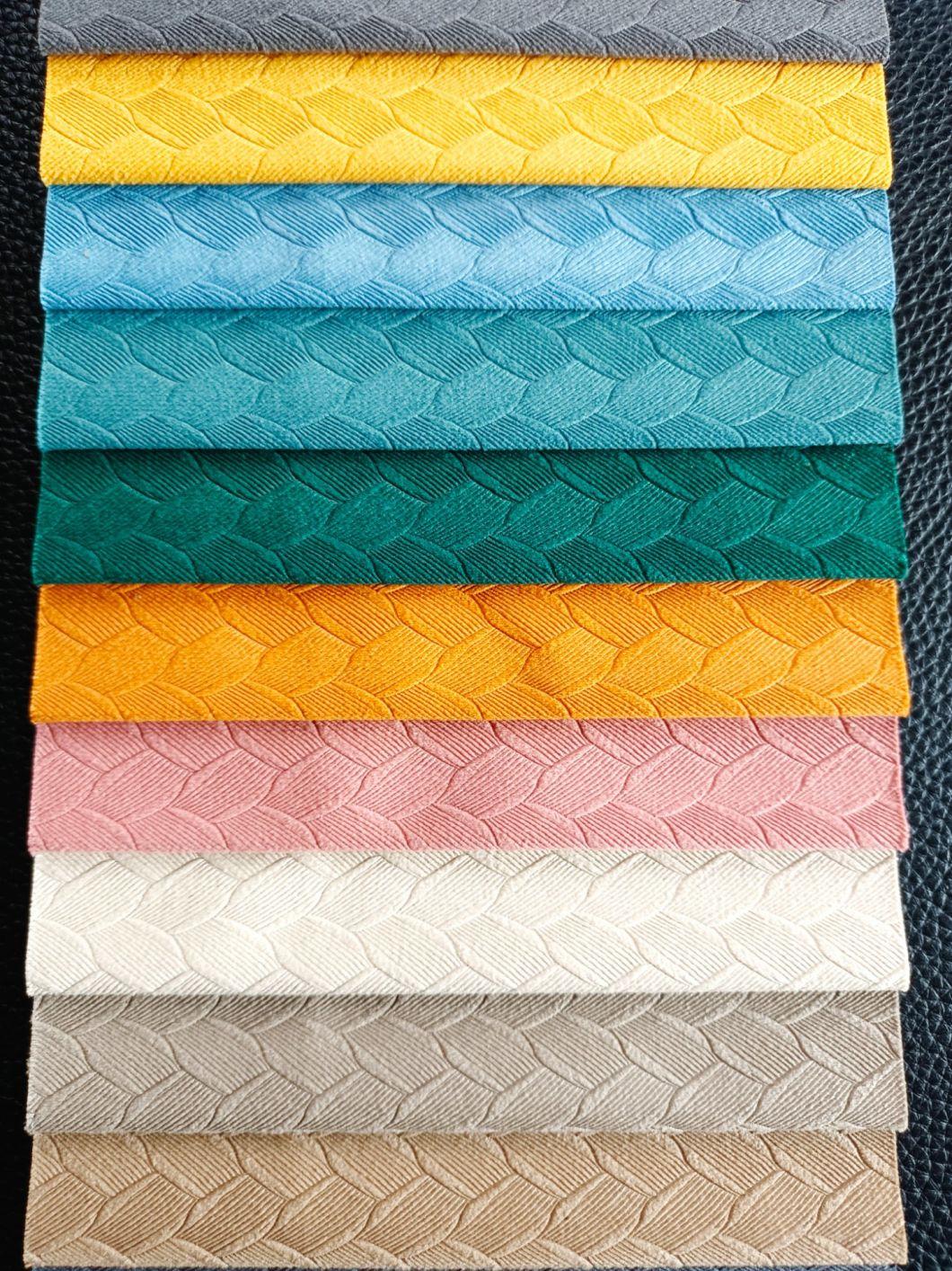 Lower Price with Good Quality 100% Polyester Brushed Warp-knitting Embossed Cortina Curtain Fabric or Sofa Fabric