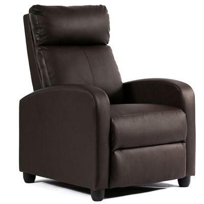 Home Furniture Push Back Recliner Sofa Simple Fashion Office Chair Chocolate Color Living Room Sofa High Back Functional Sofa