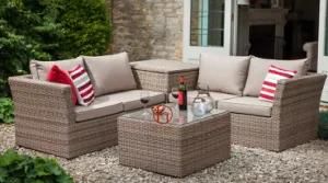 Outdoor Garden Market Knock Down Rattan Wicker Aluminum Sofa