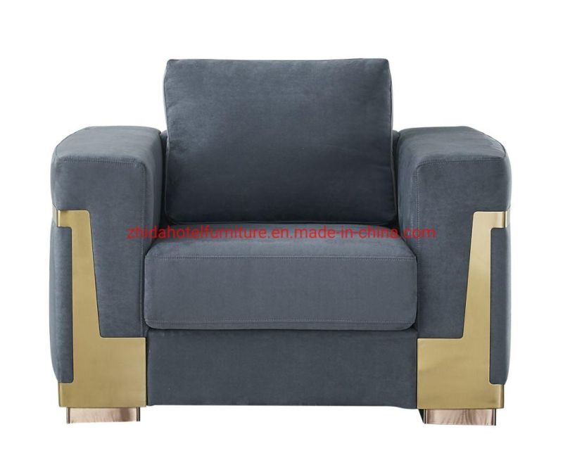 Luxury Lounge Fabrics Leisure Living Room Furniture Velvet Leisure Sofa