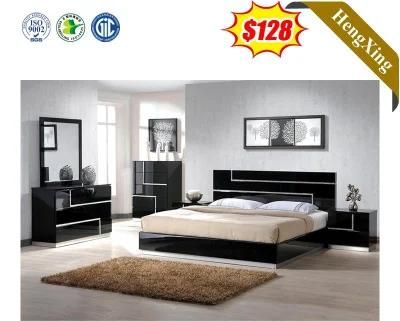 Luxury Black Color Living Room Furniture Set Bedroom Bed Sofa Bed