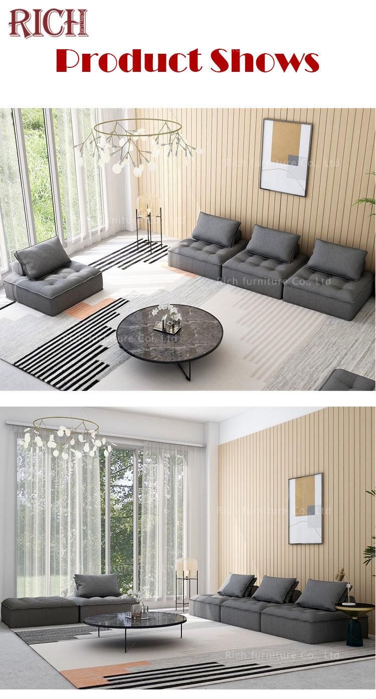 Modern Apartment Space Saving Velvet Sectional Square Sofa