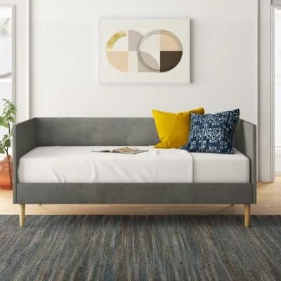 Nova Gray Modern Design Living Room Fabric Sofa Bed Lounge Wooden Feet Upholstered Sofa