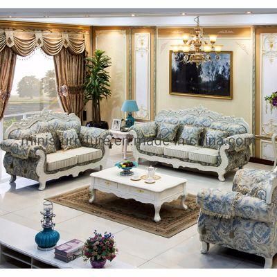 (MN-SF113) Factory European French Lounge/Lobby/Home Furniture Living Room Fabric Sofa