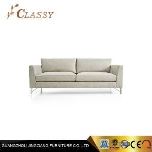 Simple Design White Linen Living Room Sofa with Metal Frame