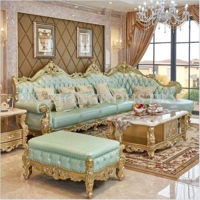 High Quality Modern Royal Palace Furniture European Style Home Furniture Living Room Sofa Sectional Sofa Living Room Furniture Gold Frame Sofa