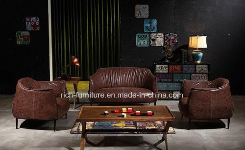 Modern Italy Living Room Sofa 1 Seat Leisure Sofa Hotel Office Home Furniture Genuine Leather PU Sofa Couch Brown