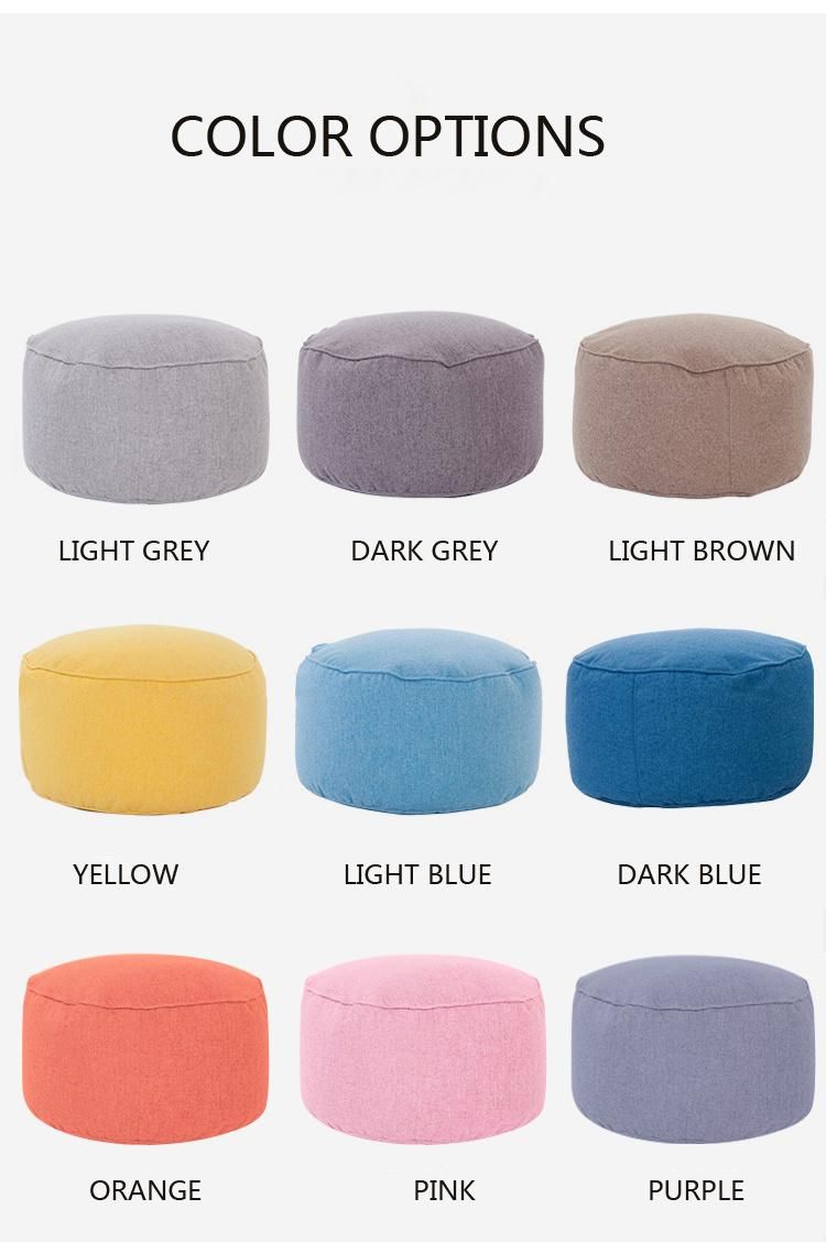 Lucysac S M L XL XXL Breath Linen Fabric Bin Bag Bedroom Furniture Modern Chair Living Room Lazy Sofa with Ottoman