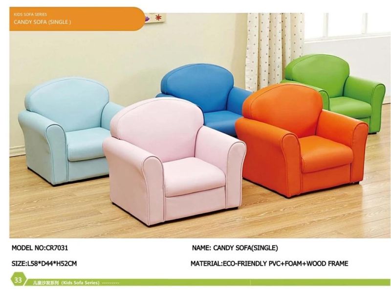 Living Room Baby Sofa Leather Kids Sofa, Day Care Center Sofa, Child Care Center Sofa, Cartoon Baby Sofa, Children Cute and Lovely Single Sofa