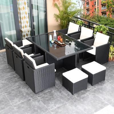 Outdoor Rattan Sofa Combination Balcony Leisure Rattan Chair Outdoor Garden Terrace Courtyard Living Room Imitation Rattan Furniture