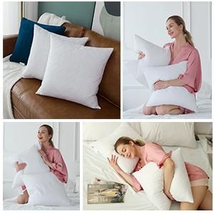 100% Cotton Fabric 400 Thread Customized Size White Goose Down Feather Hotel Collection Bed Pillows for Sleeping