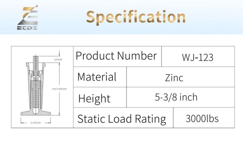 Kitchen Adjustable Leg Wj-123 Kitchen Part Table Equipment Adjustable Leg