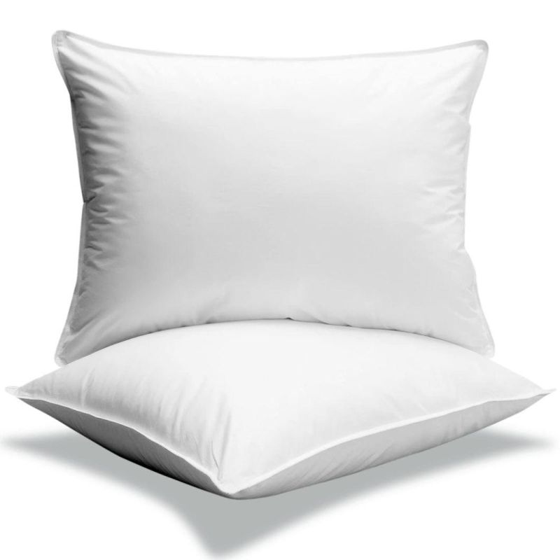 Hotel Collection Luxury Pillow Dust Mite Resistant & Hypoallergenic Queen Size Pillow Soft White Goose Down Pillow