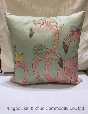 Custom Polyester Digital Printing Flamingo Pillow Cushion Used for Home Decoration and Cars
