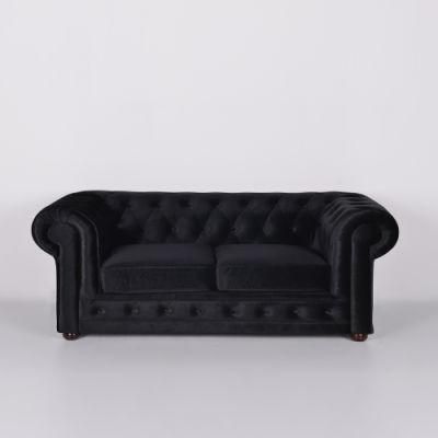 Fabric Velvet Black Leisure Tufted Chesterfield Sofa Couch Loveseat