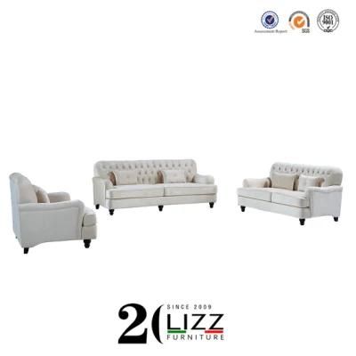 European Modern Chesterfield Living Room /Home /Office /Hotel Commerical Furniture Set Button Tufted Velvet /Linen Fabric Sectional Leisure Sofa