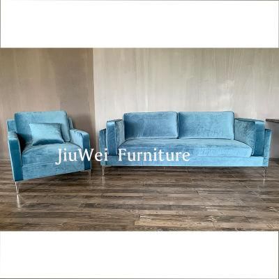 Hot Sales Luxury Upholstered Furniture Living Room Sofa Modern Pink Velvet Loveseats Sofas for Hotel