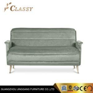 Living Room Love Seat Sofa Bed Chair in Stainless Steel Foot and Mint Green Velvet Fabric
