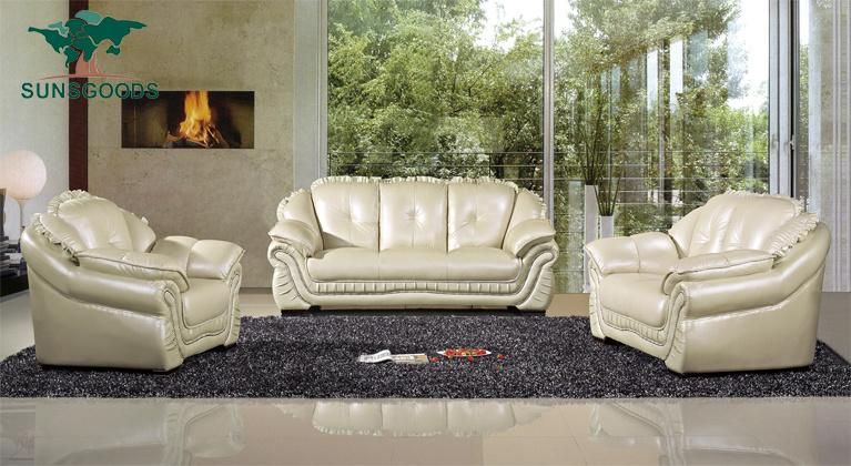 New Design Genuine Leather Classic Sofa Set for Sale