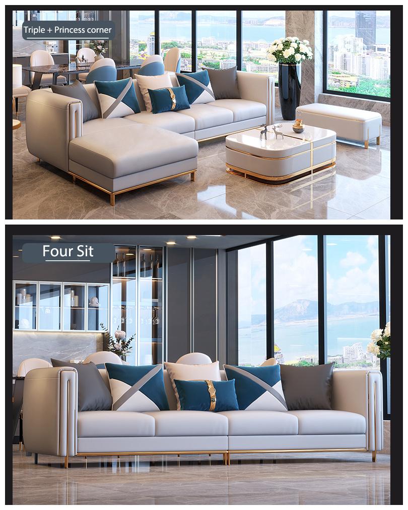 Cheap 3 Seater European Style Sofa Leather