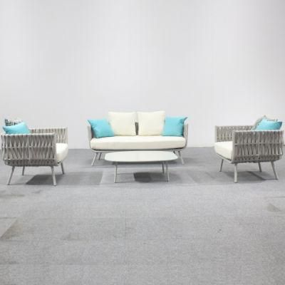 Aluminum Frame Rope Woven Outdoor Rope Sofa Set Garden Furniture