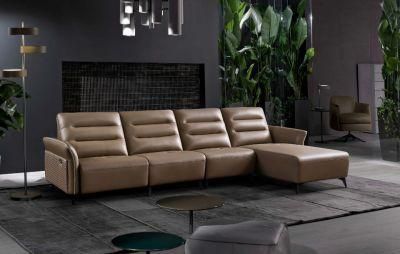 European Simplicity Living Room Furniture Leather Functional Sofa
