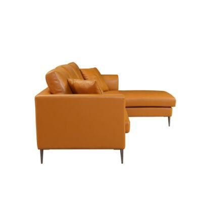 Sunlink Design Modern L Shape Leather Wooden Sofa Living Room Furniture Sofa
