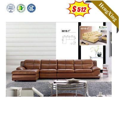 Chinese Leisure Home Furniture L Shape Leather Corner Living Room Sofa