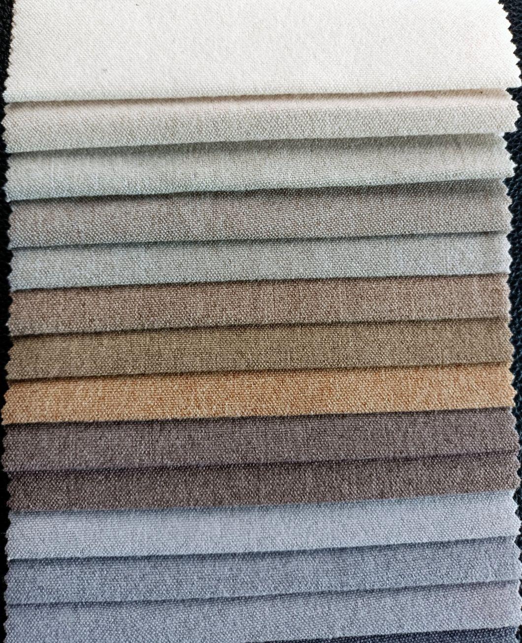 Wholesales Price with Good Quality 100% Polyester Bonded Linen Looks Sofa Fabric